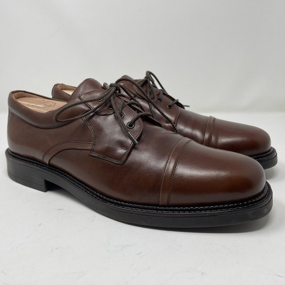 Bostonian Men's Strada Brown Leather Dress Shoes Oxford Made in Italy Size 10.5